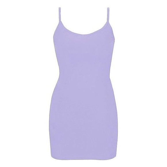 BKE | Core Extra Long Tank Top Cami Spaghetti Strap Voop Neck Light Purple Lilac - Picture 3 of 10
